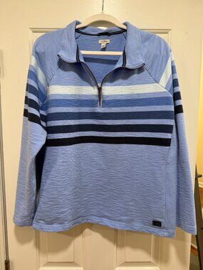 EUC Women's Plus LL Bean Peaks Island Quarter Zip Pullover size 2X